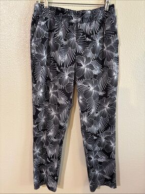Rachel Zoe Black and White Tropical Print Lounge Pants